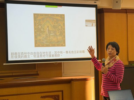 南灣一分會江秀芳分享的「鹿王的慈悲」。